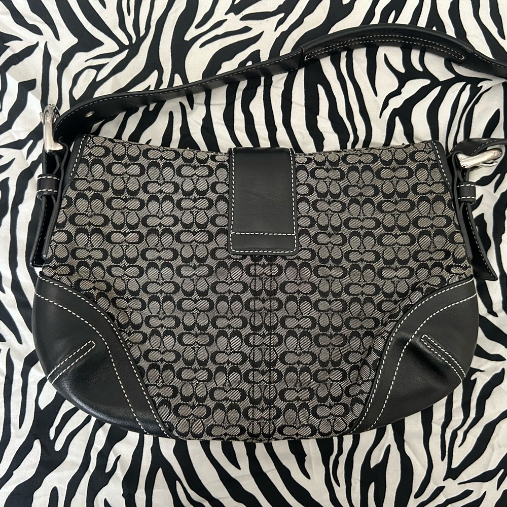 Coach Black Signature Soho Buckle Shoulder Bag